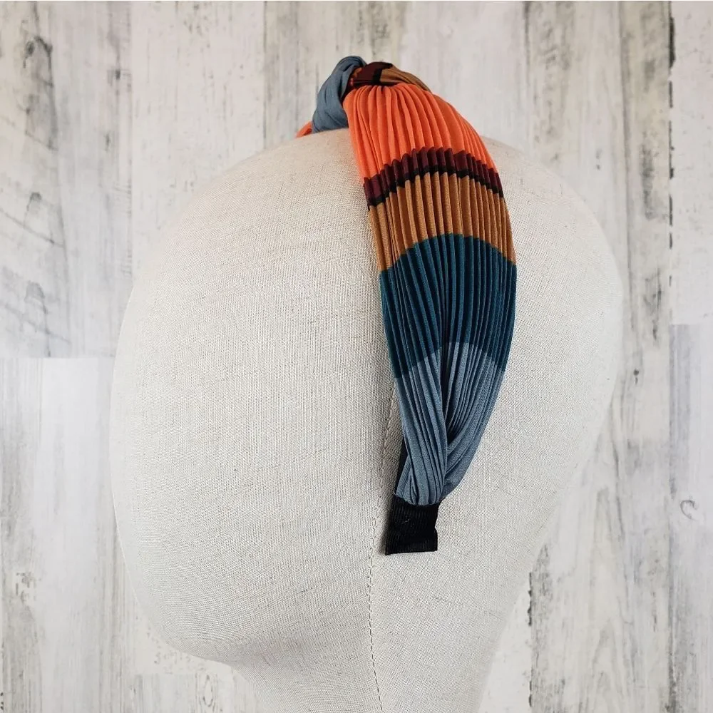 Pleated Ribbed Top Knot Headband